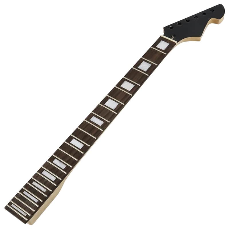 Electric Guitar Neck Replacement 24 Fret 25.5 Inch Maple Rosewood Fingerboard with Trapezoid Inlay Bolt on image 1