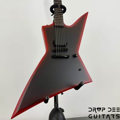 ESP LTD EXL Black Metal Electric Guitar - Black Red Burst Satin image 8