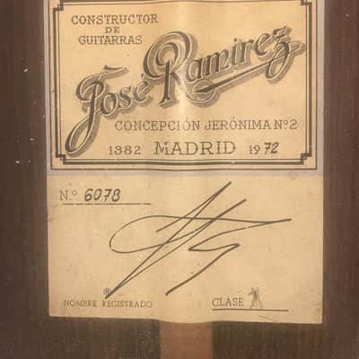Jose Ramirez 1972 Segovia style classical guitar, with spectacular Ramirez sound - check video! image 17