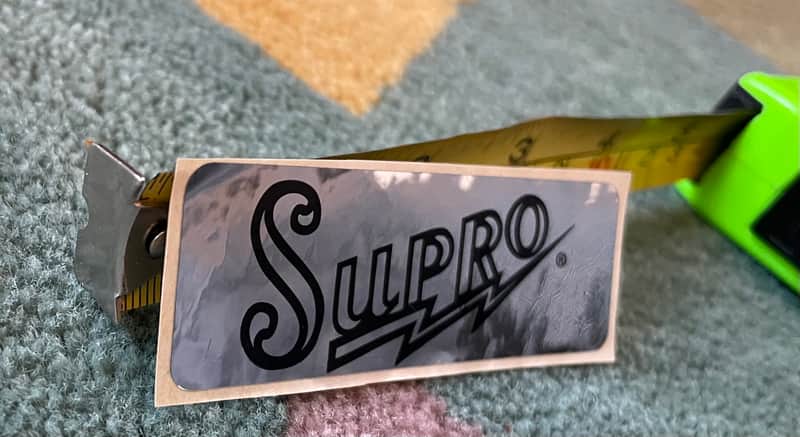Supro logo Sticker Silver name badge image 1