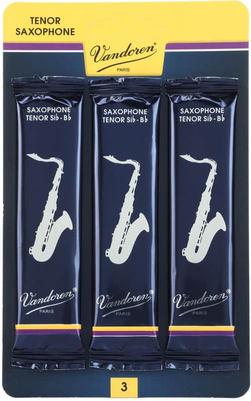 Vandoren Traditional Tenor Saxophone Reeds - 3.0 (3-pack) (3-pack) Bundle image 1