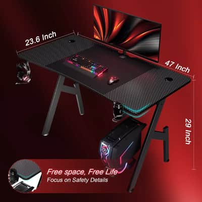 47” Music Producer Desk w/ Speaker Stands & Cable Management – Studio Workstation for Musicians & Producers image 2