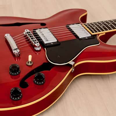 1986 Yamaha SA1300 Super Axe Vintage Semi-Hollowbody ES-Style Guitar Persimmon Red, 100% Original image 6