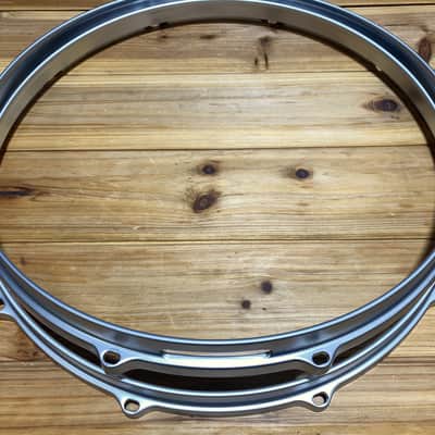 14" 10 Hole Die Cast Snare Drum Hoops Satin Chrome image 5