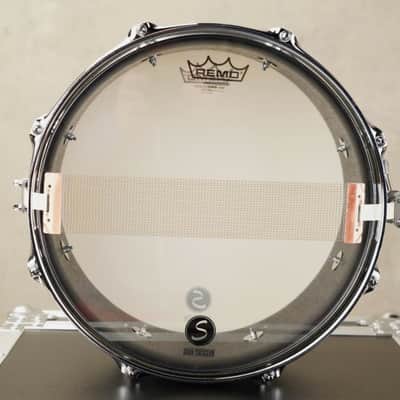 Sugar Percussion 14x6 Mahogany (Black Dyed) stave snare drum image 7