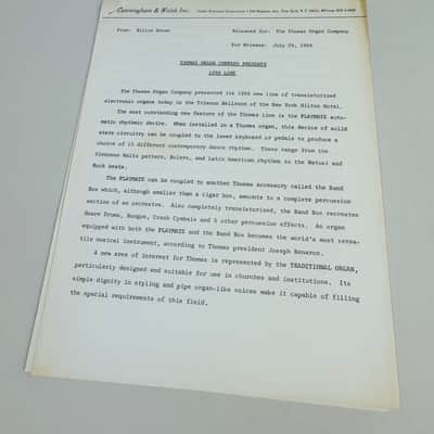 Vox / Thomas Organ 12-Piece Dealer Press Kit 1966 image 12