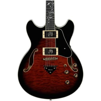 Ibanez AS93QMSP Artcore Electric Guitar, Dark Brown Sunburst image 4