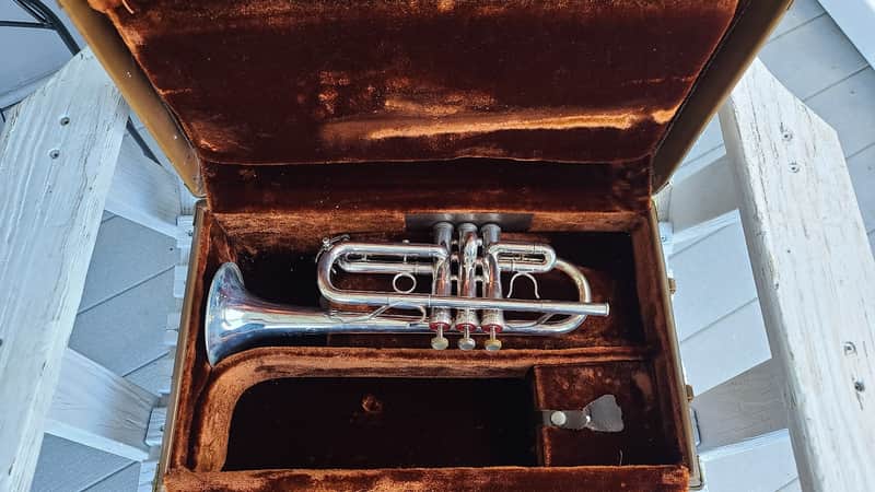 Fe Olds Silver Trumpet 1970,S Circa with D slide image 1