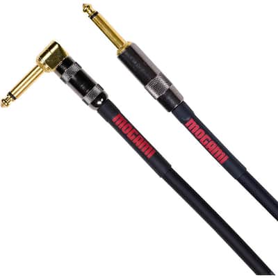 Mogami OD-GTR-20R Overdrive 1/4" TS Straight to Right-Angle Silent Guitar Cable - 20'
