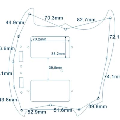 Custom 4 Ply White Pearl Fits US Mustang With PAF Humbucker Pickup Guitar Pickguard Scratch Plate image 3