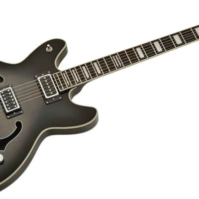 Hagstrom HSVIDLXBA41 Electric Guitar, Viking Baritone DLX, Cosmic Blackburst image 2
