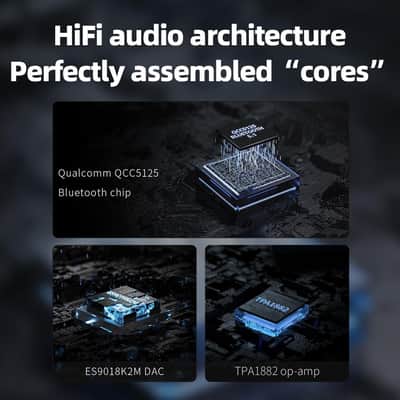 FiiO BR13 HiFi Bluetooth 5.1 Music Receiver Long Range Bluetooth Adapter with USB DAC, LDAC/aptX Low Latency, OLED Display & RCA Optical Coaxial Output for Home Stereo,PC/TV image 9