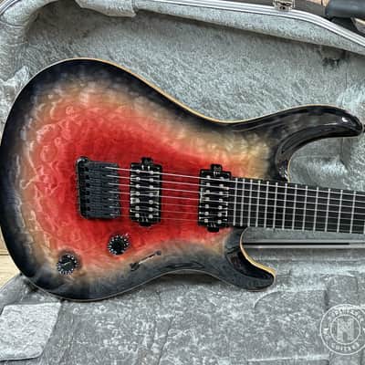 Mayones Regius Core 7 Quilt Maple 2018 Trans Galaxy Eye Red Gloss image 6