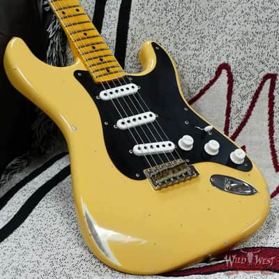 Fender Custom Shop Limited Edition 70th Anniversary 1954 Stratocaster Relic Nocaster Blonde with Black Pickguard 7.55 LBS image 8