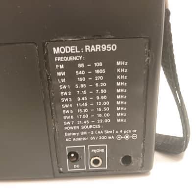 AUDIOTON RAR950 Portable World Receiver Shortwave Radio & Cassette Player image 8