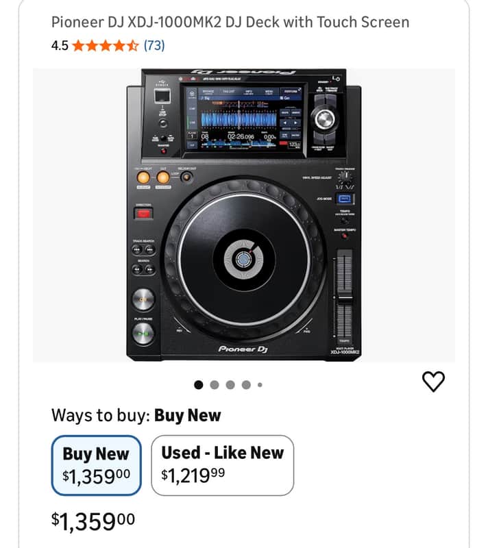 Pioneer XDJ-1000MK2 DJ DECKS - Black image 1