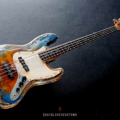 Fender Jazz Pelham Blue/Amber Paisley Bass Heavy Aged Relic (RARE) image 12