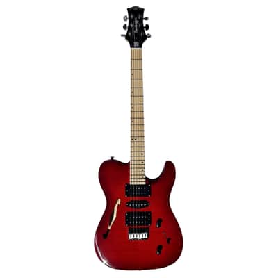 BootLegger Guitar Rye Memphis 2023 Deep Red - HSH - Coil Split - Red Burst - Case - Tele Style image 7