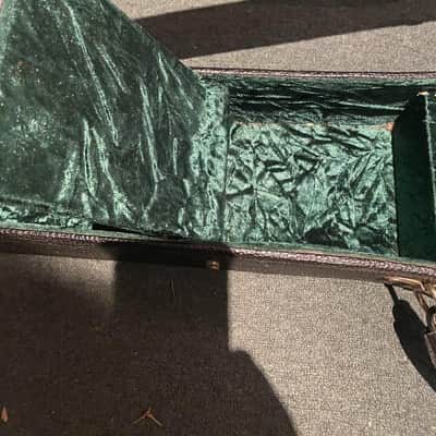 Gypsy Jazz Guitar Case - Damage on the corner!  Black exterior/Green interior image 3
