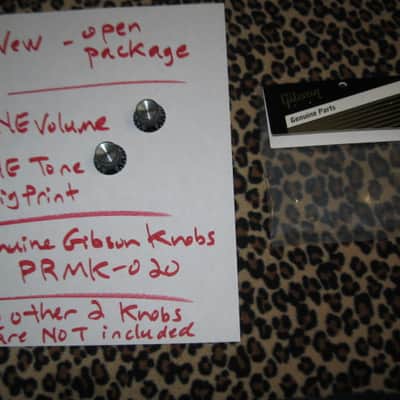 new open package (with packaging)  A+ genuine Gibson knobs: 1 VOLUME & 1 TONE PRMK-010, Top Hat with Silver Reflector (other 2 knobs NOT included) PRMK010 image 1