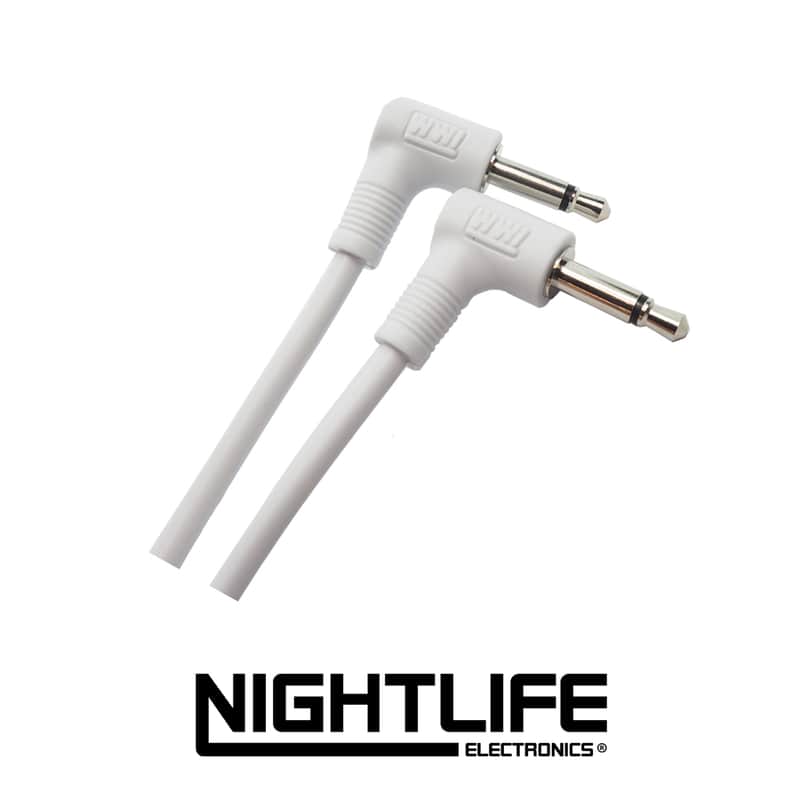 WWI Right Angle 3.5mm Patch Cable 5/pk - 90cm - White image 1