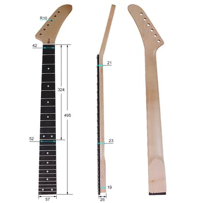 (DHL5-7 Day Delivery) 22 Fret 6 String Maple Banana electric guitar Neck - T shaped image 8