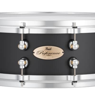 Pearl Reference One 20-PLY 14x5" Hybrid Maple/Birch Matte Black Premium Lacquer Snare Drum Mastercast Die-cast Hoops Single Swivel Lugs Glide-lock Strainer | WorldShip | Authorized Dealer image 1