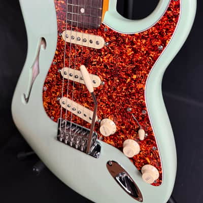 Fender American Professional II Thinline Stratocaster Electric Guitar Surf Green w/ OHSC image 7