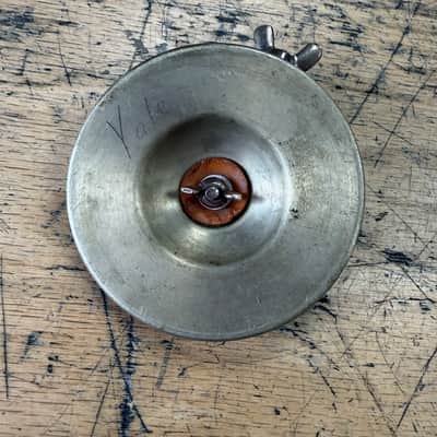 VIntage Leedy Greeko 3 7/8" Egyptian Chime Cymbal with Leedy Chrome Plated Bulldog Holder Traps Era 1920s -30s #2 image 5