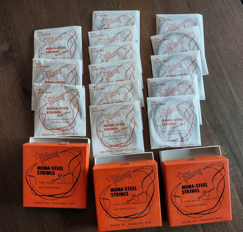Gibson lot of 3 Vintage Orange box Electric Guitar Strings 1950s/60s imagen 1