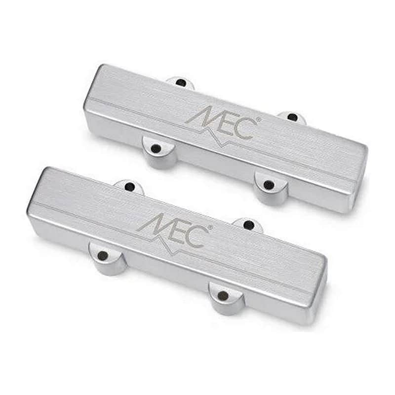 MEC Active J/J Pickups Set for 4 String Bass, Metal Covers, Chrome Brushed (M 60201 4 SET CMB) image 1