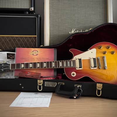 Gibson GOOD WOOD Custom Shop 1958 Les Paul Std. Reissue R8 1.Hd, Washed Cherry, Good Wood Era, S.Duncan Slash PU´s​​ 2005 - Washed Cherry Burst image 13