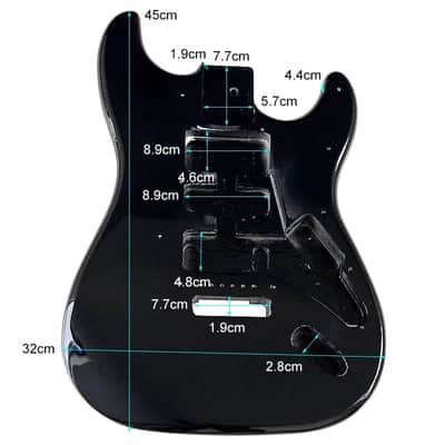 Glossy Black Guitar Poplar Wood Strat Style Body image 4