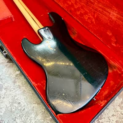 1975 Fender Jazz Bass with Maple Fretboard black original vintage USA bartolini image 11