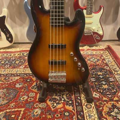 Squier Deluxe Jazz Bass V Active 3-Color Sunburst Bass - New Old Stock image 2
