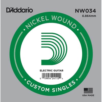 D'Addario NW034 Nickel Wound Electric Guitar Single String .034