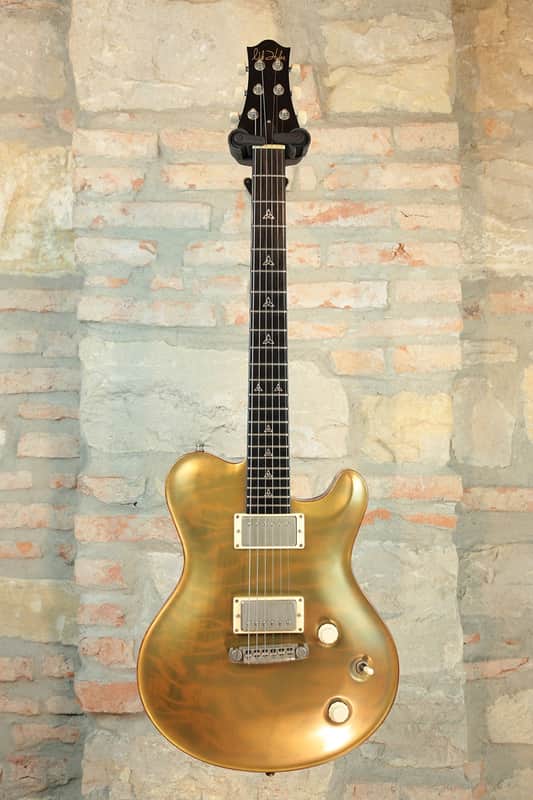 NIK HUBER Redwood Dolphin Exceptional Curly 1-piece Top - Summer NAMM 2013 - Translucent Gold Top Semi-Gloss image 1