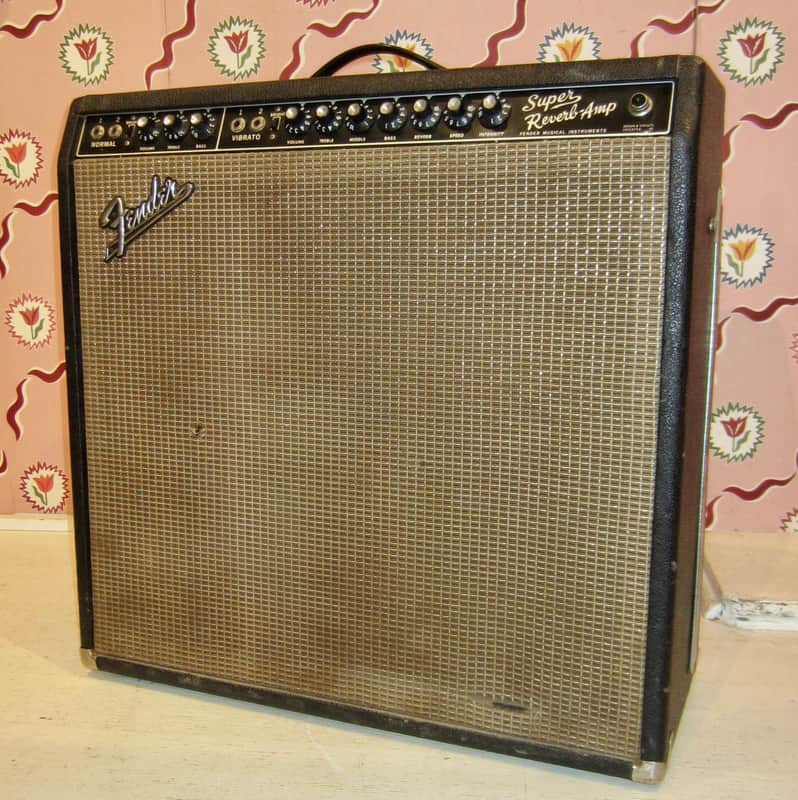 1965 Fender Super Reverb 2-Channel 40-Watt 4x10" Guitar Combo - Black Panel image 1
