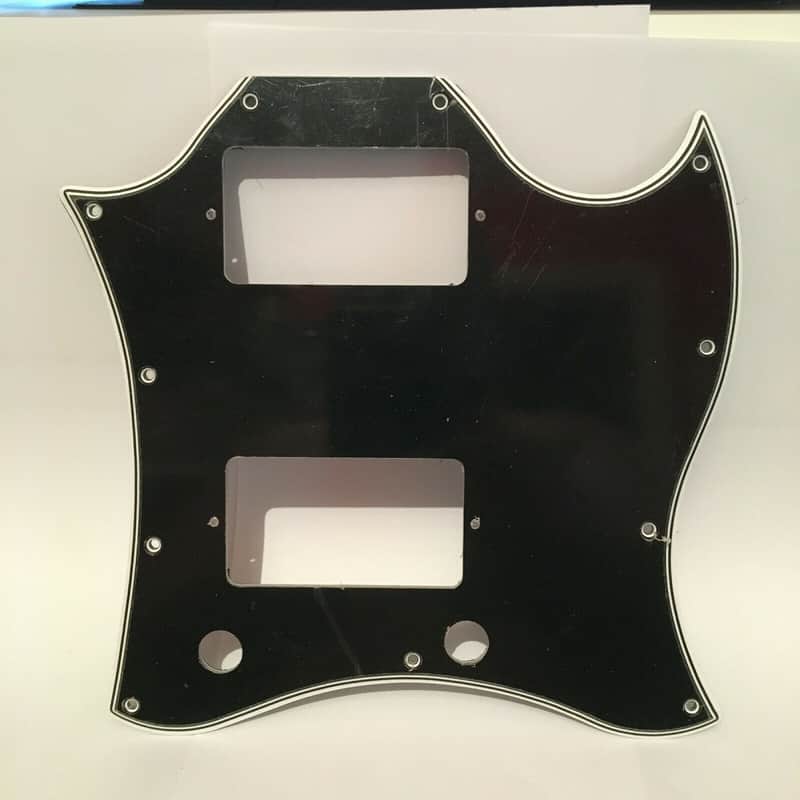 Batwing Pickguard 5 PLY Black/White Wide Bevel Pickguard for 2017 to Current Gibson SG Made in USA image 1