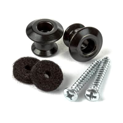 Dunlop Dual Design Black Straplok Strap Button Set image 1