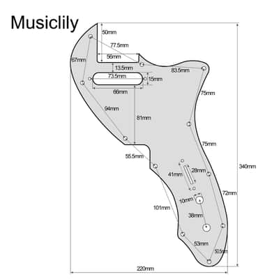11 Holes Guitar Pickguard For USA Fender 69 Tele Thinline Style Electric Guitar, 3Ply Black image 2