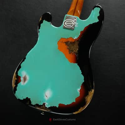 Fender Standard Pricision Bass Seafoam Green on Sunburst Heavy Relic Aged (RARE) image 8