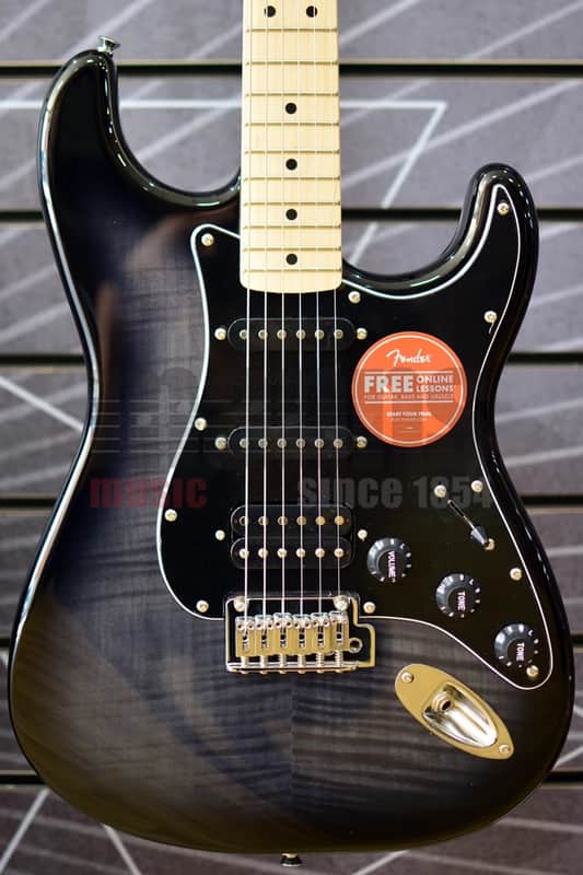 Fender Squier Affinity Series Stratocaster FMT HSS Black Burst Electric Guitar image 1