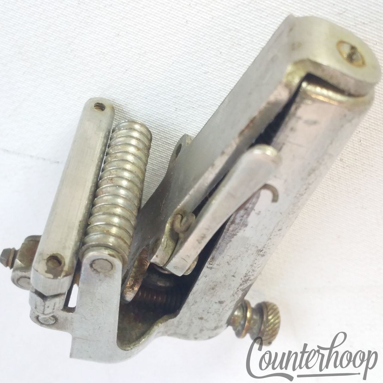 Leedy Hoop-Mount Strainer Throw-Off Vintage 1900s Nickel Snare Drum Indianapolis — main photograph