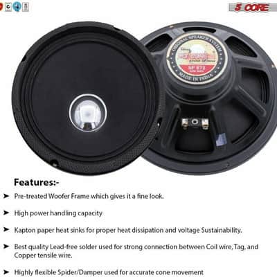 5Core 8" Inch Replacement  Guitar Speaker for Guitar Amplifier Universal 40W 4 Ohm Black SP 872 GTR image 3