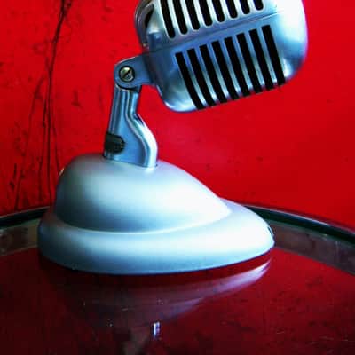 Vintage 1940's Shure 55 / 55S dynamic microphone satin chrome w S-36 desk stand Elvis 55S # 8 image 7