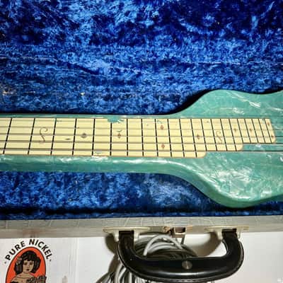 1950's Magnatone Lap Steel Guitar Blue Pearloid w/ Original Case, Cord - WORKS image 3