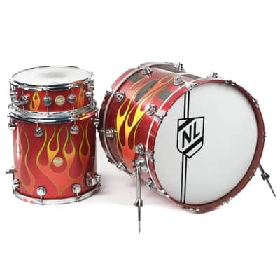 DW Collectors Series 3-Piece Flame Drum Kit (Kick, Snare, Floor Tom) Owned by Brian Setzer image 2