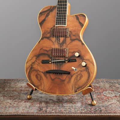 Jesselli 14" Walnut and Gold Leaf Hollow Body Circa 1988 - Natural. image 4