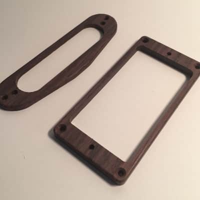 Guilford Indian Rosewood Flat H/S Humbucker Strat Pickup Ring Set - USA image 2